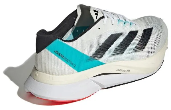 Adidas Adizero Boston 12 Running Shoes 'White Light Aqua', white