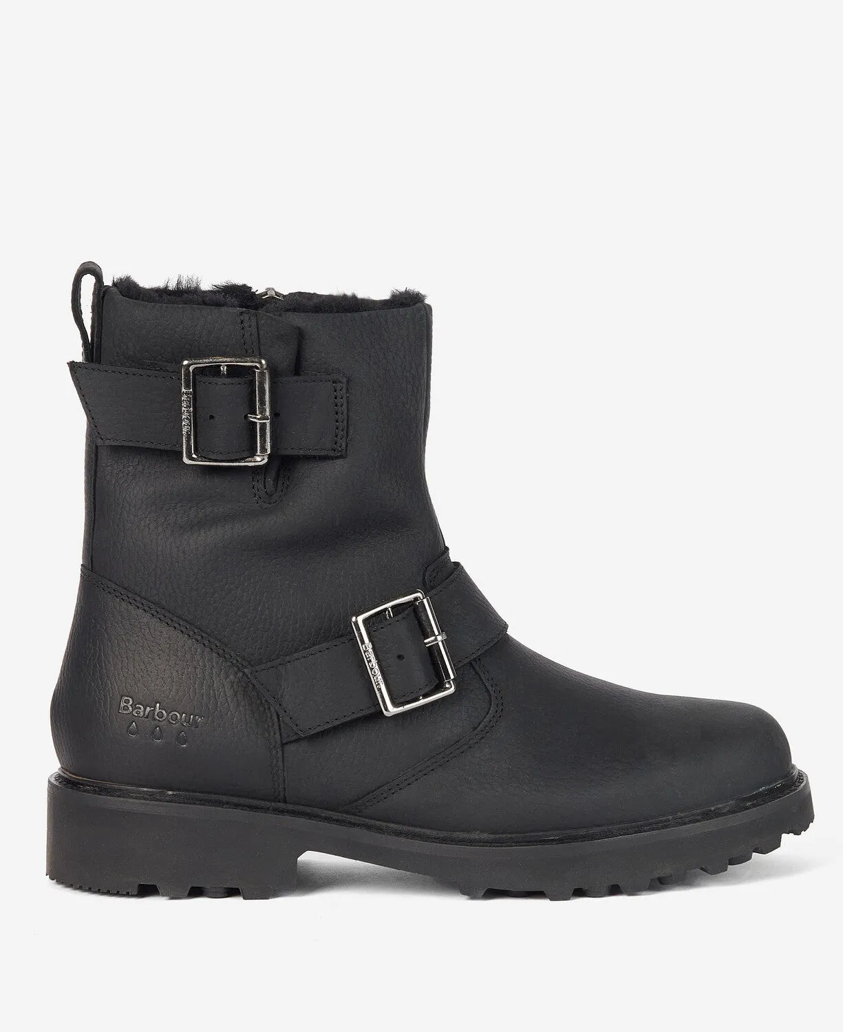 Barbour DERWENT Womens Biker Boots Black