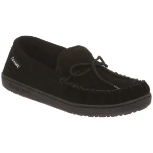 Bearpaw Mens Moc II Black Suede Sheep Lined Warm Comfortable Moccasins (Black, 13)