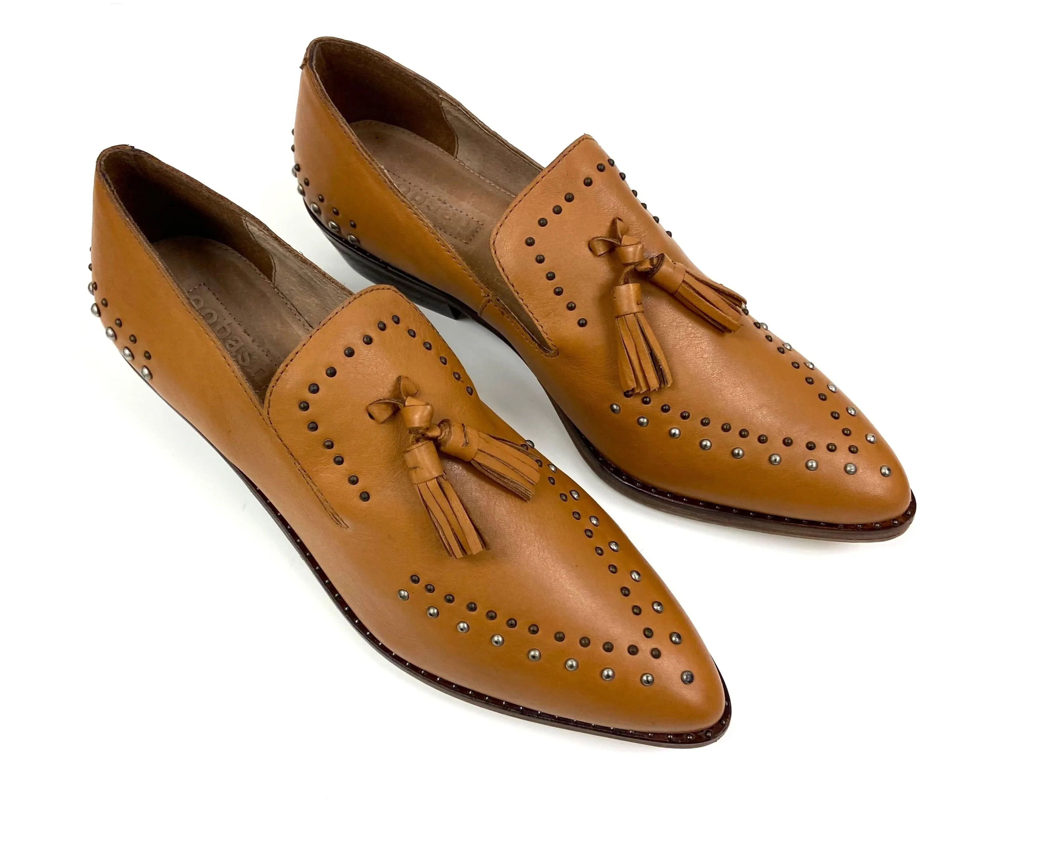 Bella Tan Studded Loafers