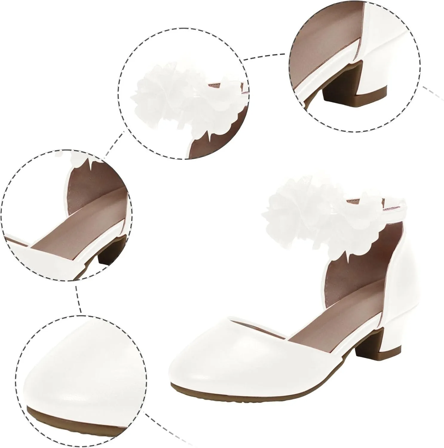 Boys Girls Sandals Girls Silk Flower Princess Shoes Little Girl Closed Toe Hollow High Heels Children Dance Performance Dress Shoes Walking Beach Shower for Boys