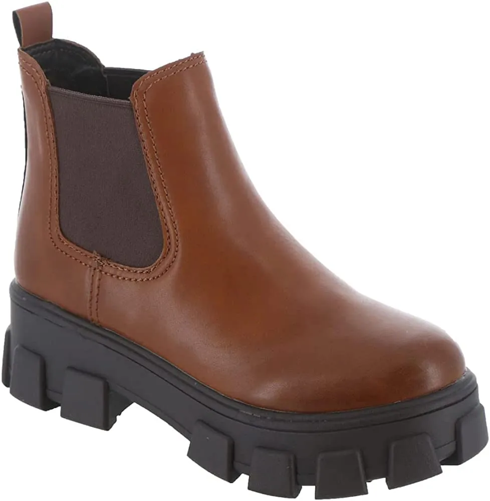 Circus by Sam Edelman Darielle Cuoio Brown Pull On Chunky Lug Sole Ankle Boots