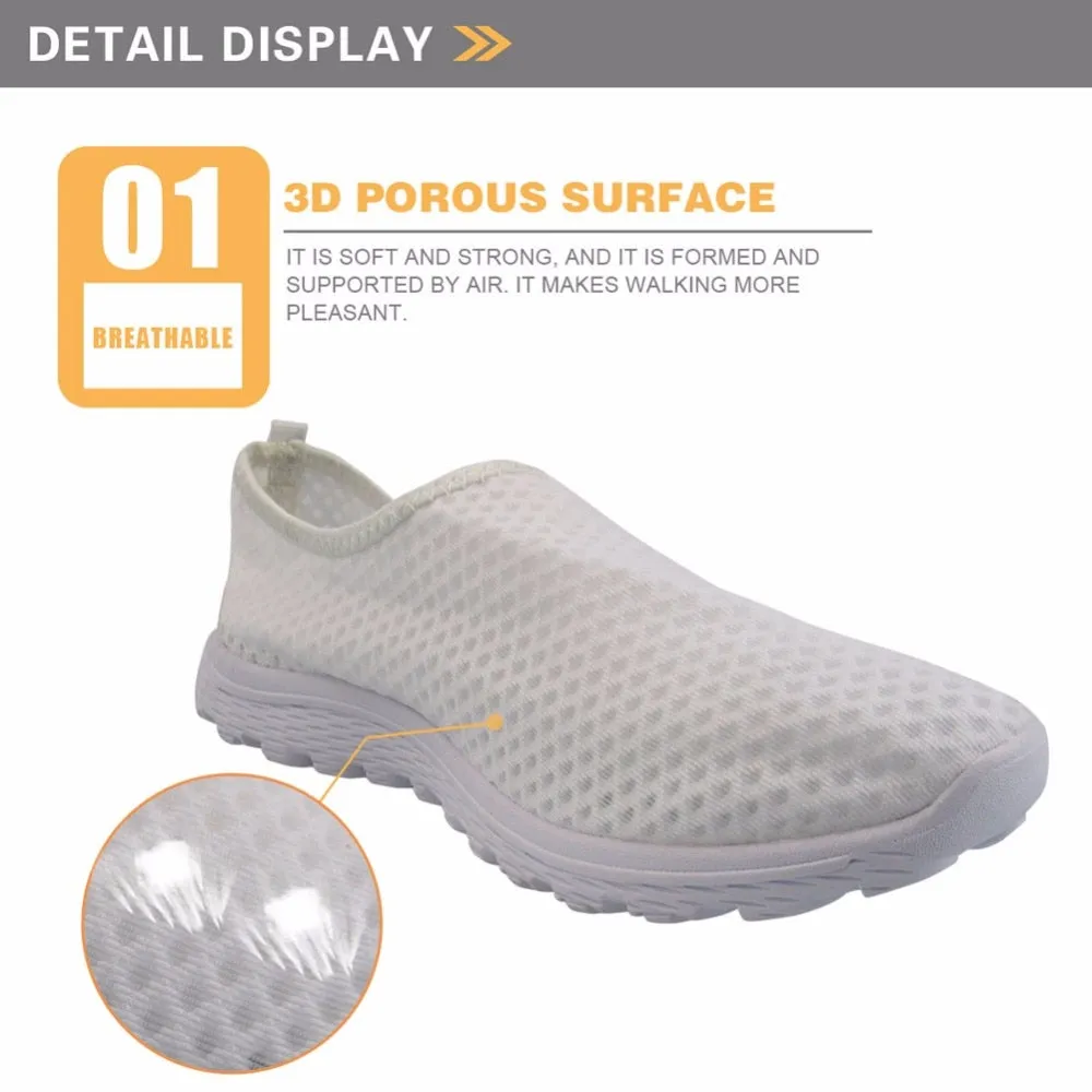 Dental Teeth/Dentist Equipment Pattern Slip On Flats Summer Loafers Women Casual Shoes Mesh Ladies Sneakers Comfort Female Shoes