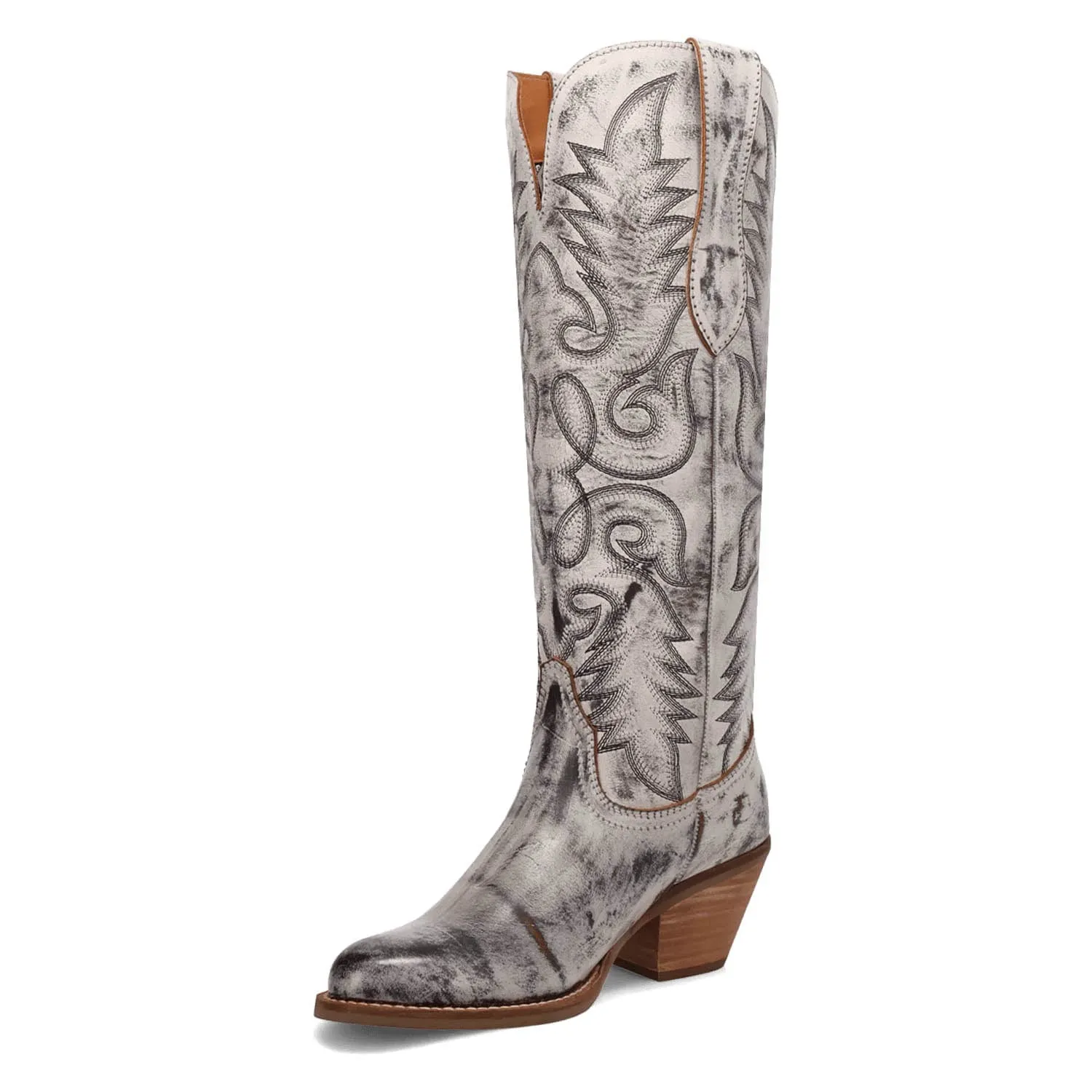 Dingo Womens Faded Love Black Leather Cowboy Boots