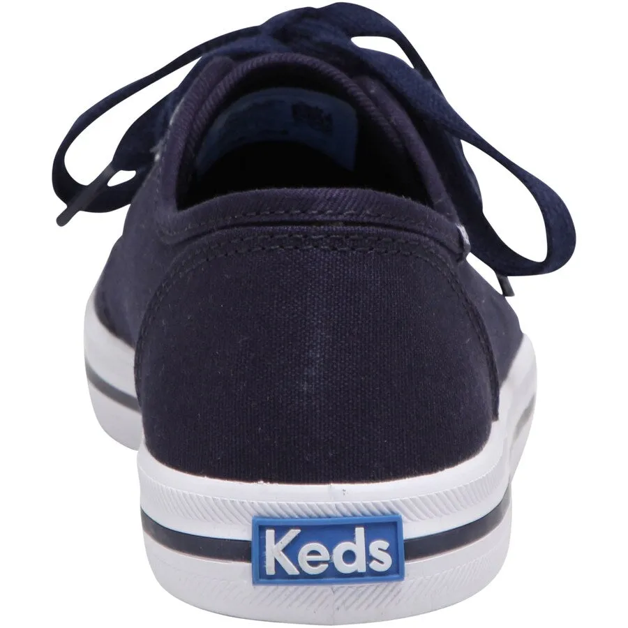 Keds Women's Kickstart Fashion Sneaker Navy Canvas Lace Up Platfrom Tennis Shoes