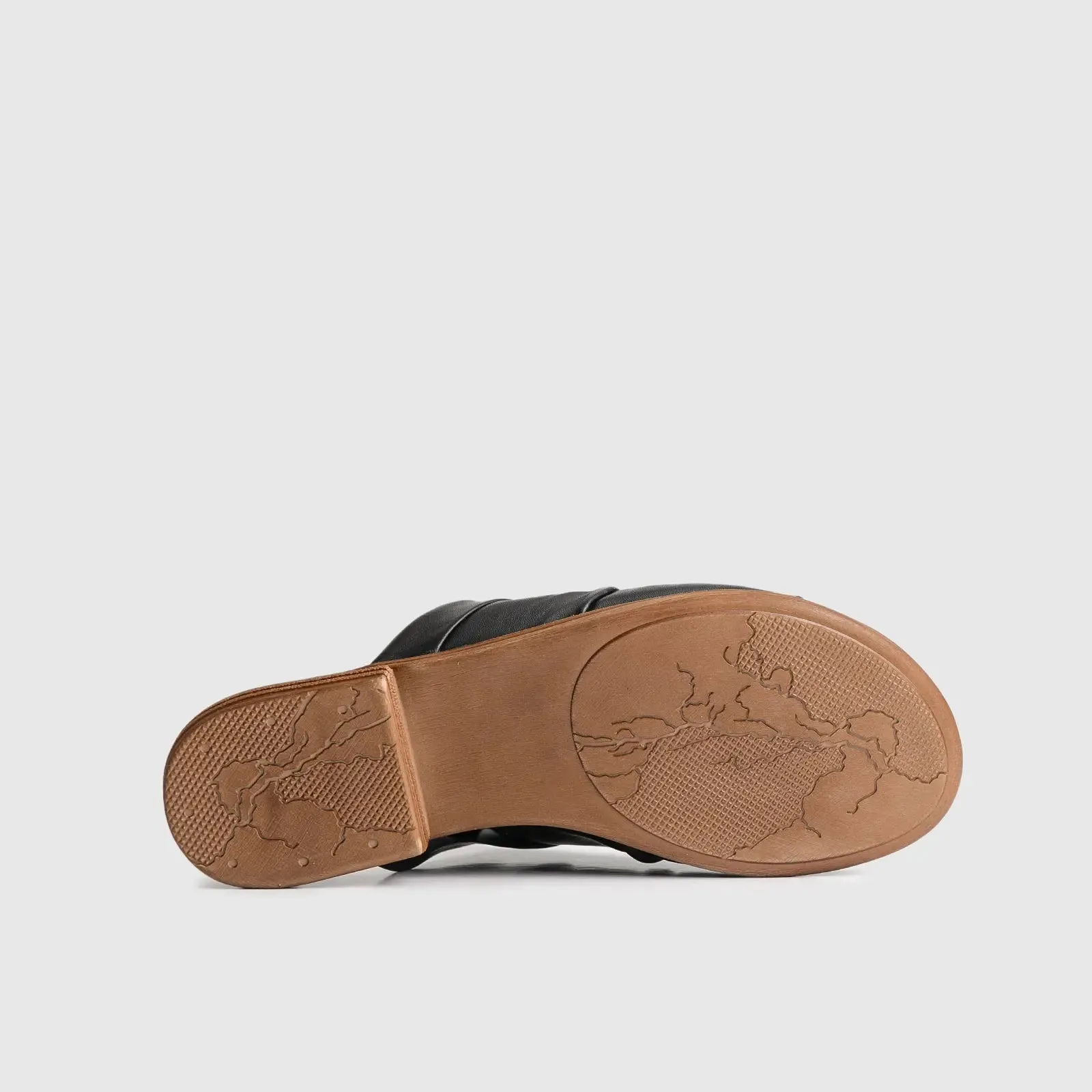 Leather Flat Comfort Sandals Black 8540