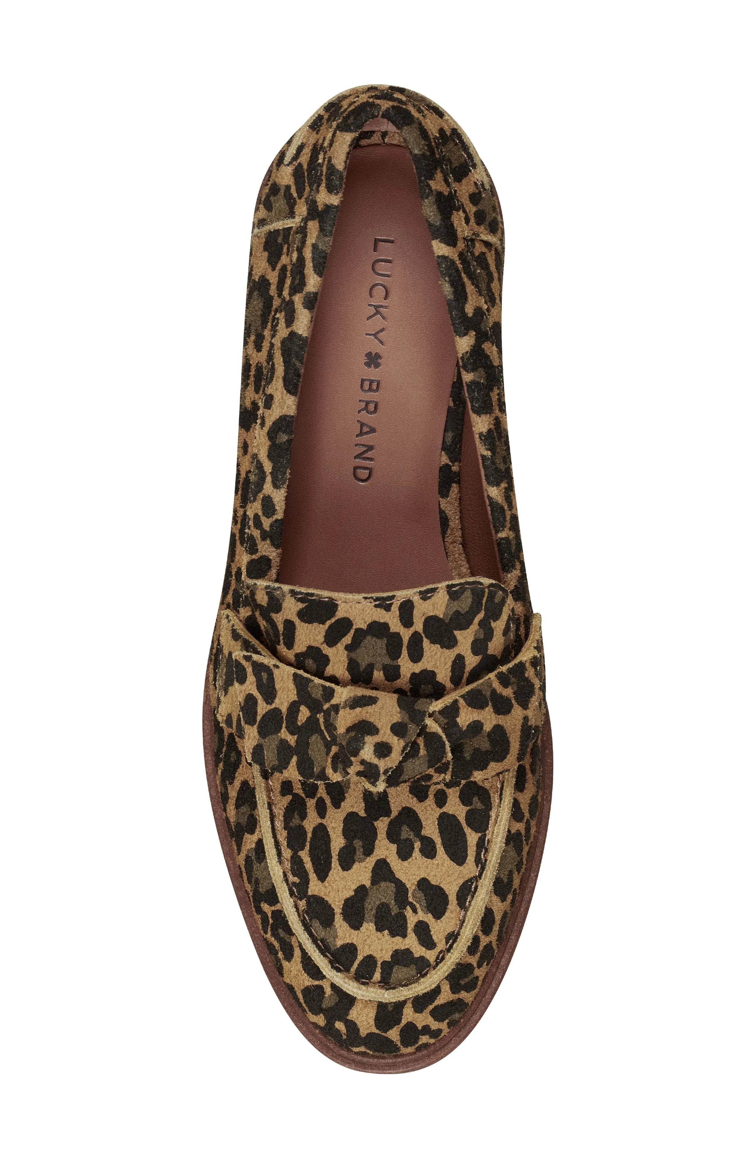 Lucky Brand Tamio Inca Gold Leopard Flat Knot Bow Lug Sole Slip On Modern Loafer