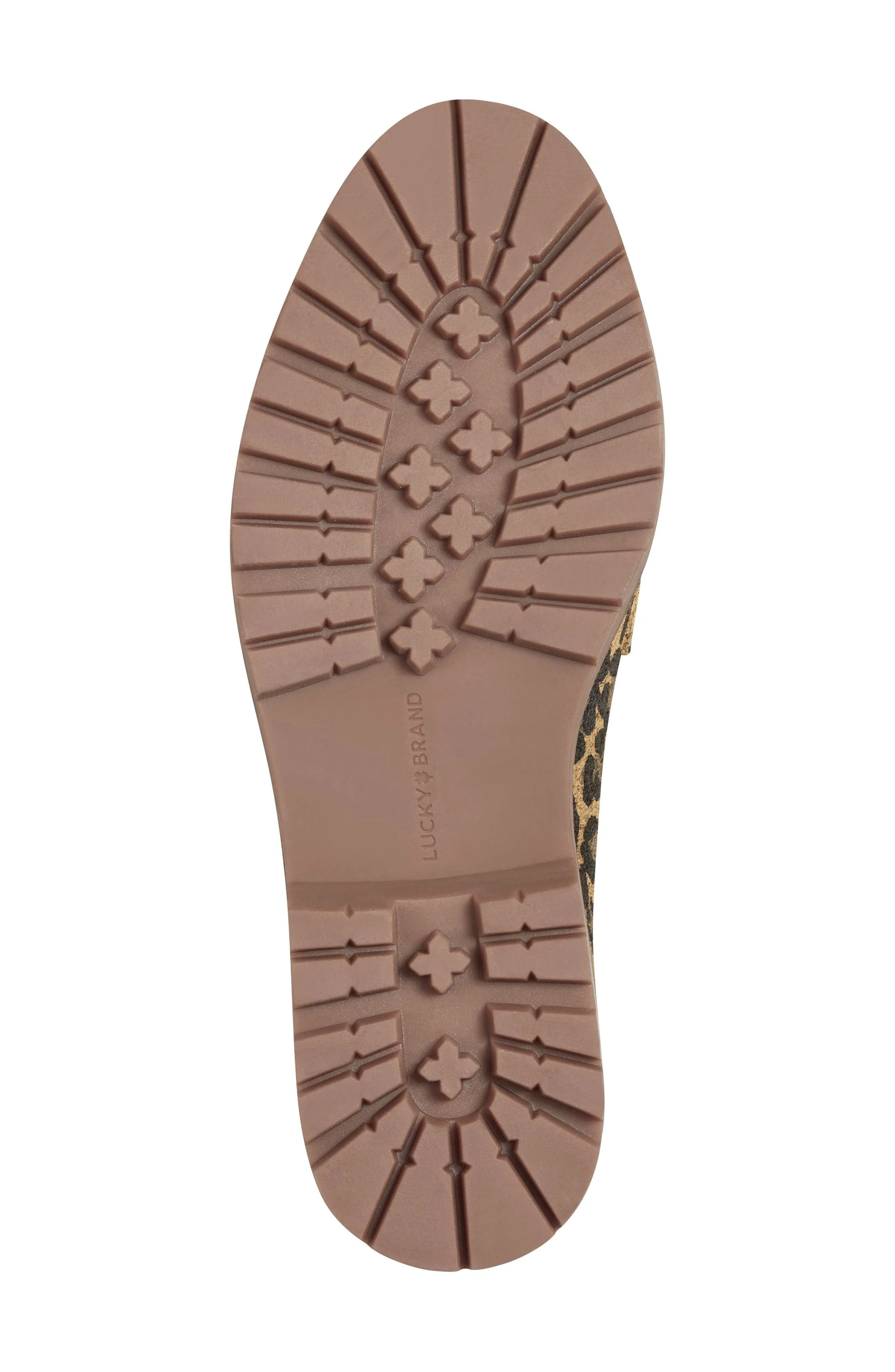 Lucky Brand Tamio Inca Gold Leopard Flat Knot Bow Lug Sole Slip On Modern Loafer