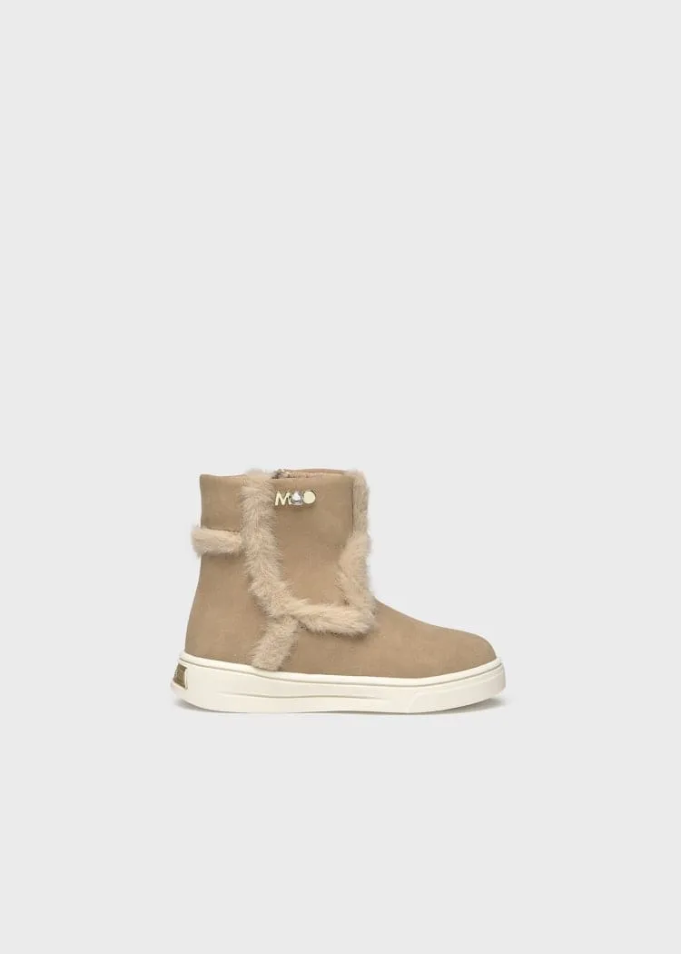 Mayoral Faux Fur Boots in Mole