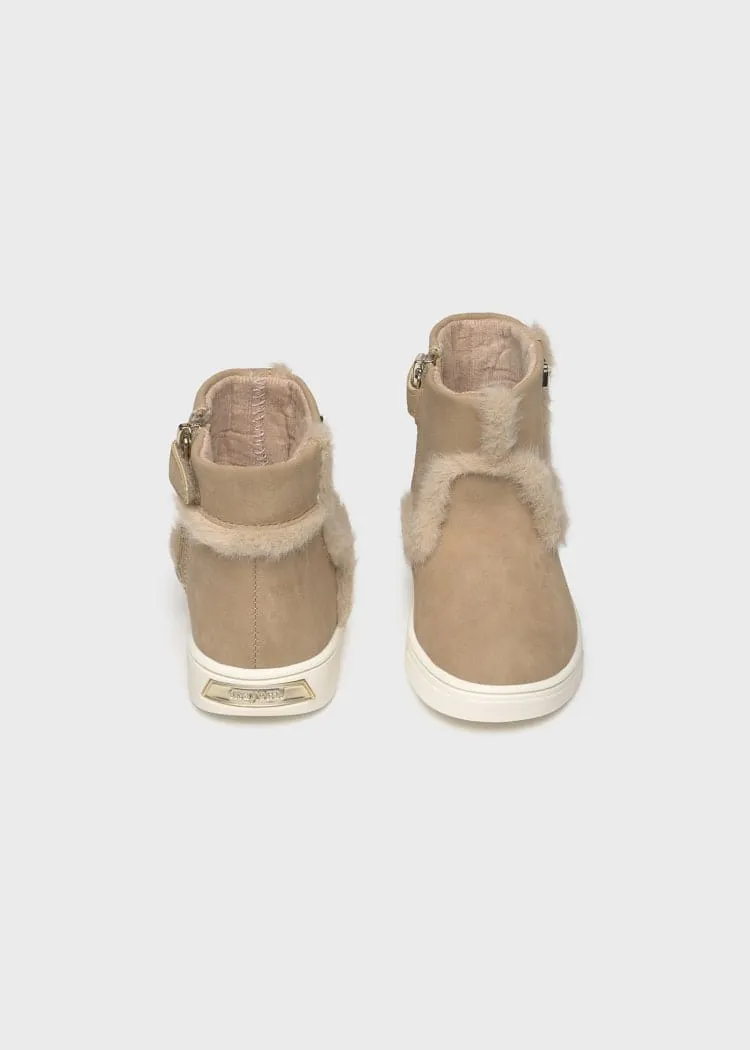 Mayoral Faux Fur Boots in Mole