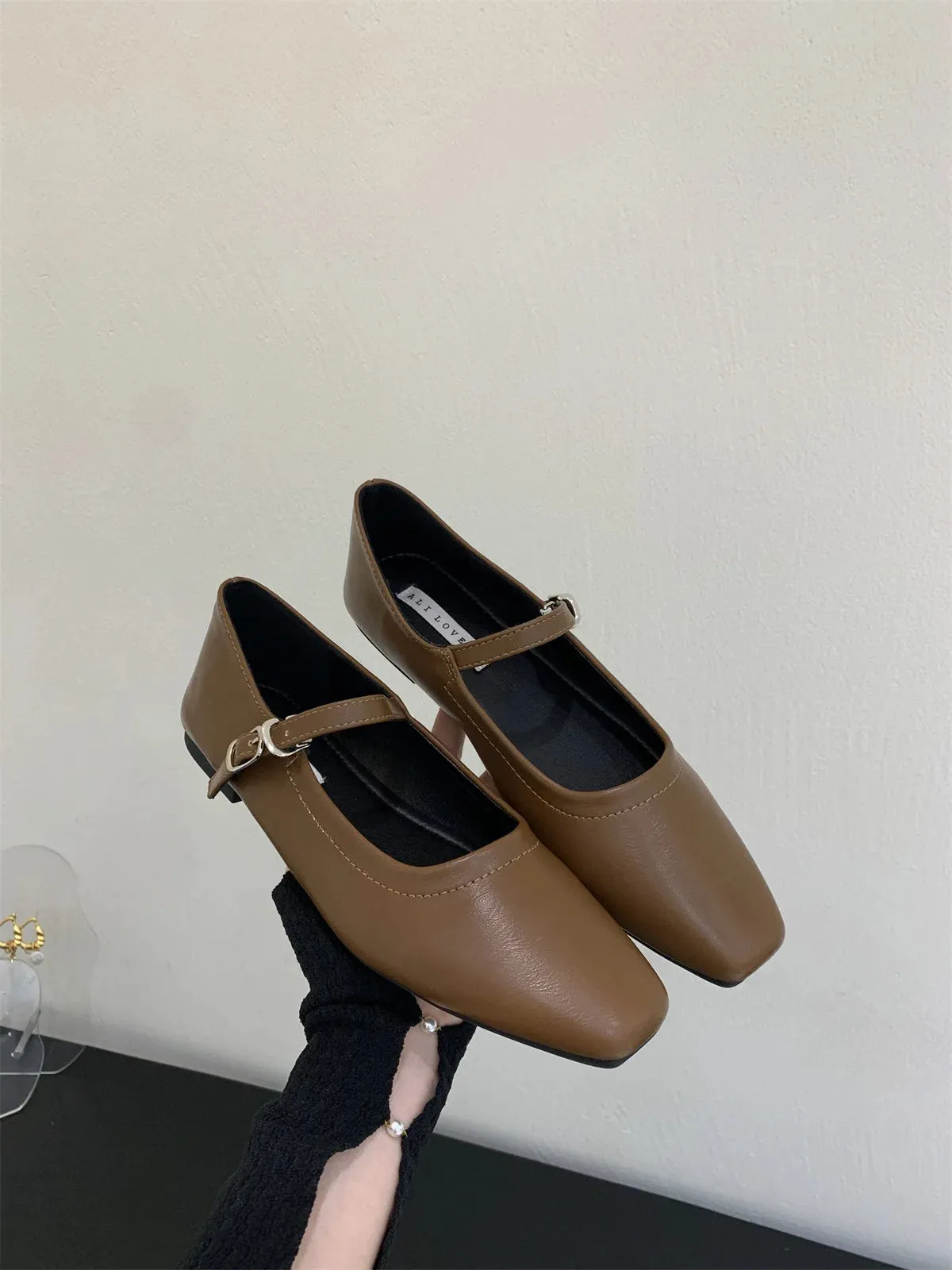 MQTIME  -  Elegant Loafers Mary Jane Ballet flats Shoes For Women 2024 Spring Summer Casual Buckle Strap Female Dress Shoes Low Heels Mule