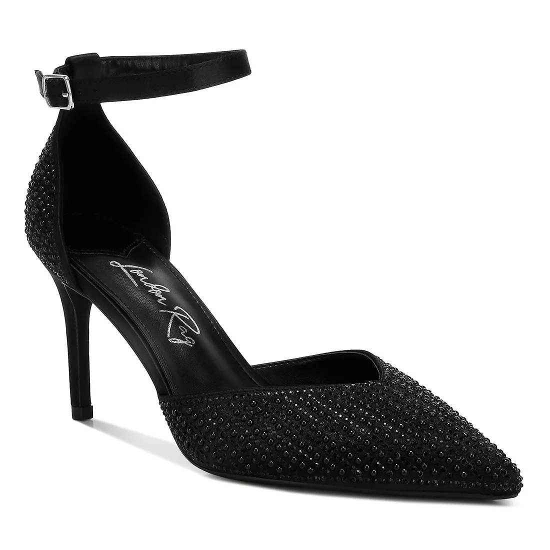 Pearls & Sequins Embellished Stiletto Sandals