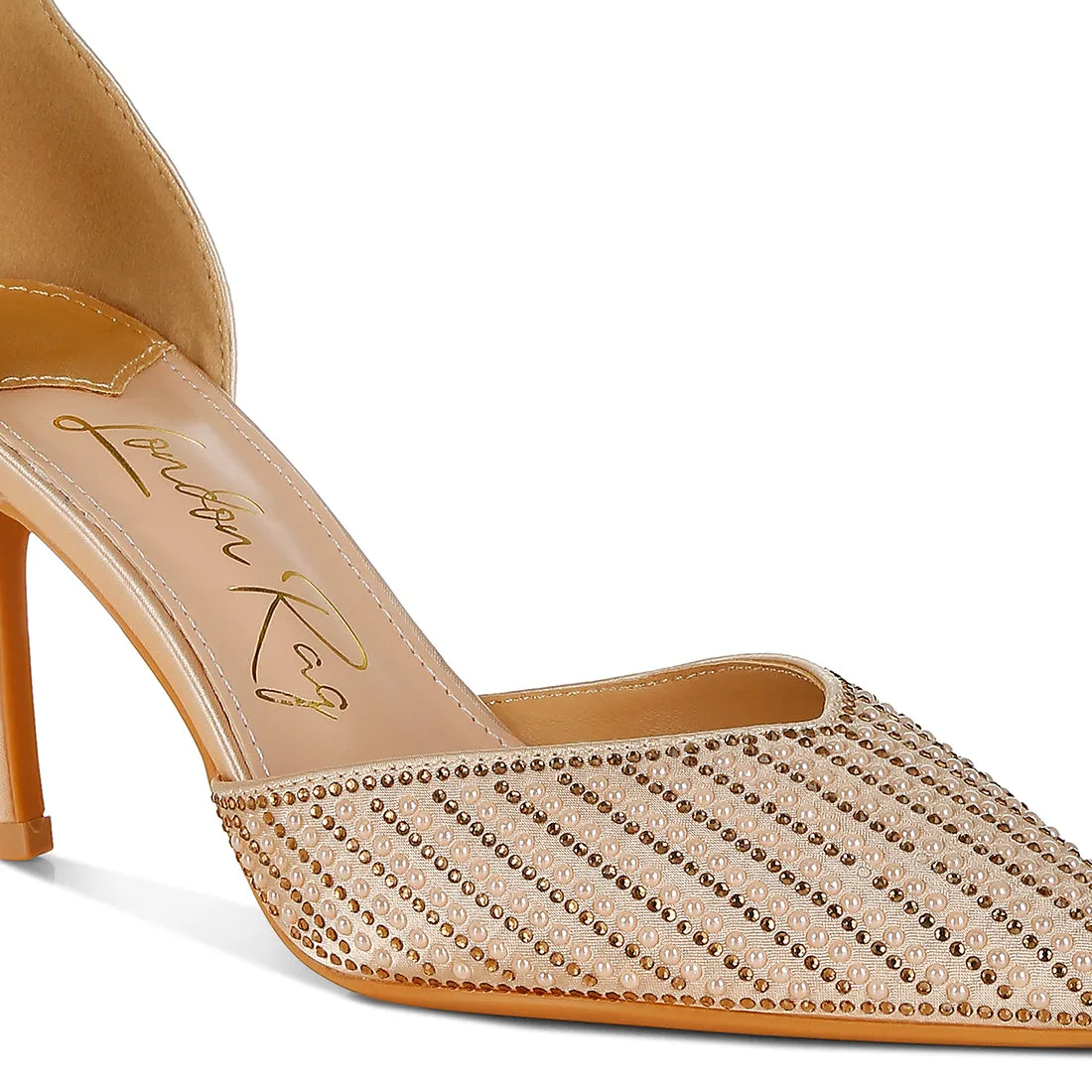 Pearls & Sequins Embellished Stiletto Sandals