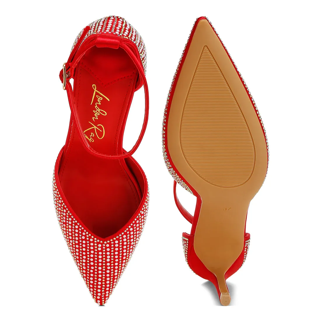 Pearls & Sequins Embellished Stiletto Sandals