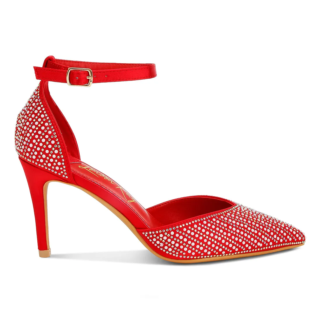 Pearls & Sequins Embellished Stiletto Sandals