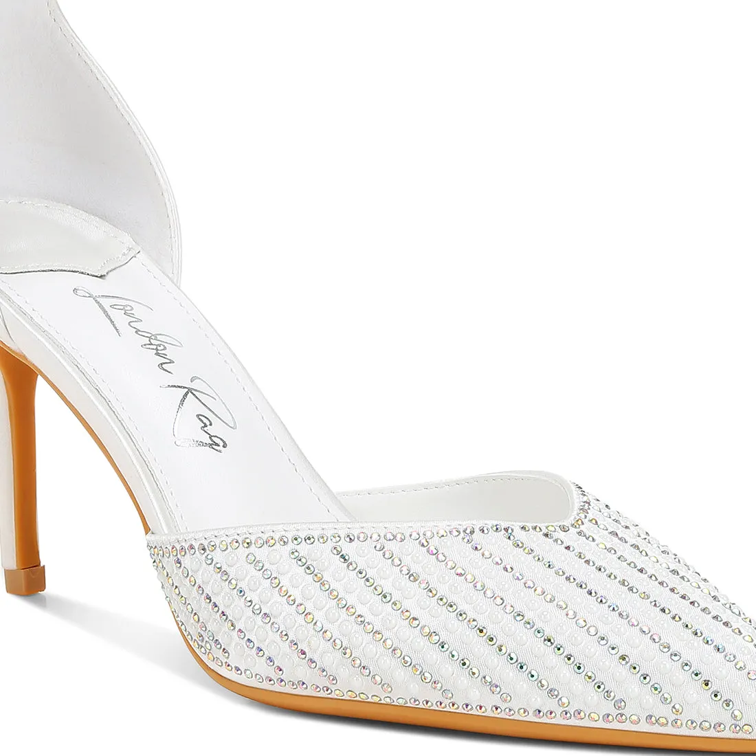 Pearls & Sequins Embellished Stiletto Sandals