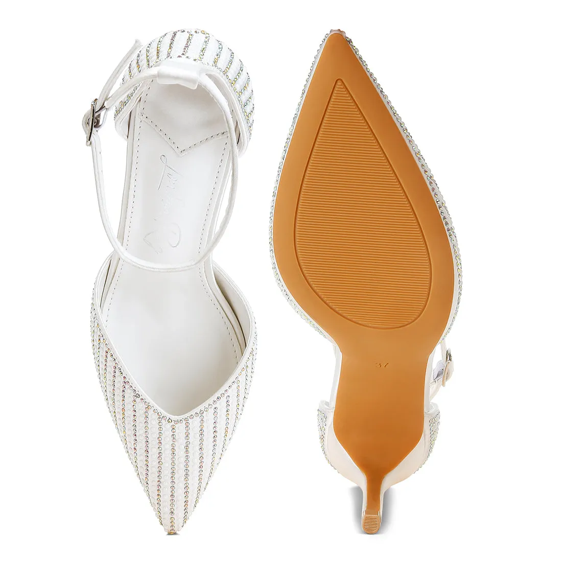 Pearls & Sequins Embellished Stiletto Sandals