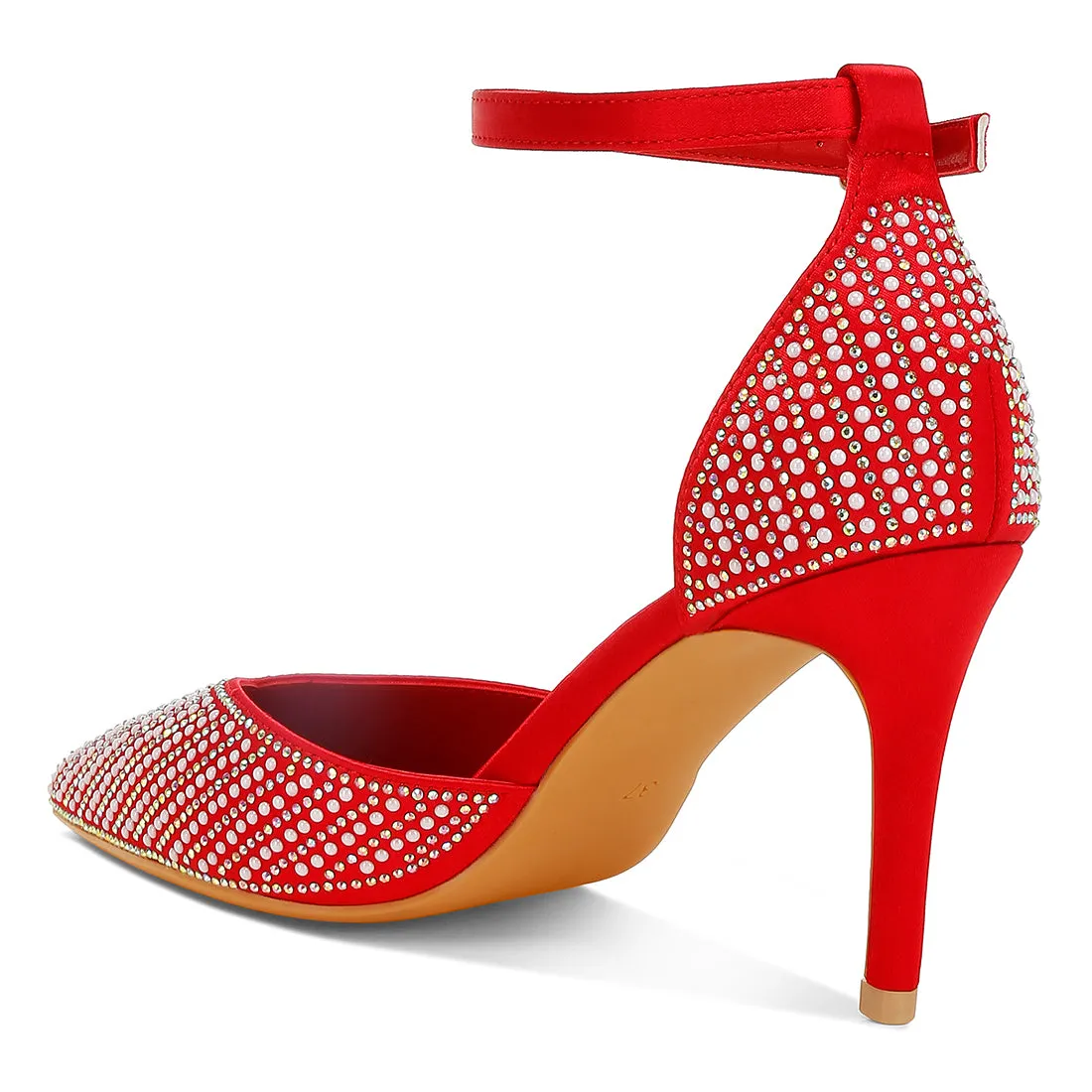 Pearls & Sequins Embellished Stiletto Sandals