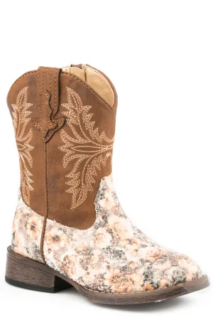 Roper Toddler Girls Claire Brown Multi Faux Leather Cowboy Boots