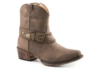 Roper Womens Nelly Vintage Brown Faux Leather Cowboy Boots