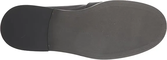 Sam Edelman Charlie Black Leather Slip On Stacked Heel Rounded Toe Loafers