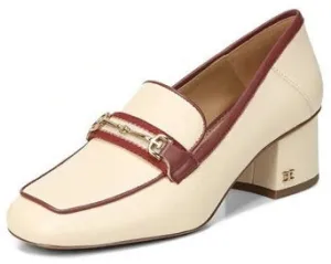 Sam Edelman Flo Sand/Paprika Squared Toe Block Heel Slip On Fashion Loafers