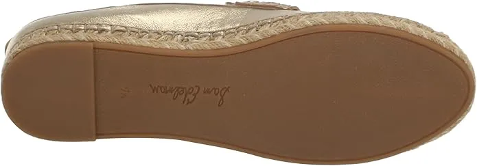 Sam Edelman Kai Gold Leaf Slip On Rounded Toe Cork Detailed Espadrille Loafers