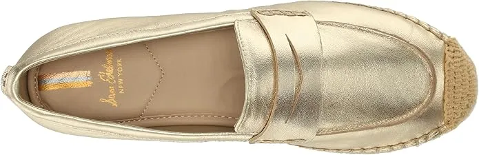 Sam Edelman Kai Gold Leaf Slip On Rounded Toe Cork Detailed Espadrille Loafers