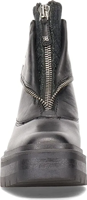 Sam Edelman Linds Black Front Zipper Round Toe Block Heel Zipper Chelsea Boots