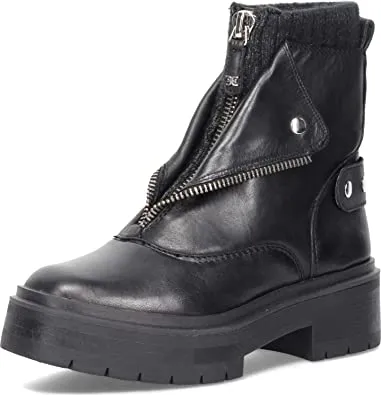 Sam Edelman Linds Black Front Zipper Round Toe Block Heel Zipper Chelsea Boots