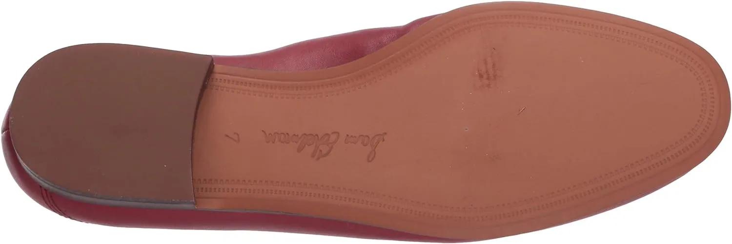 Sam Edelman Loraine Garnet Red Woven Leather Classic Chain Detail Vamp Loafers