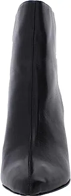 Schutz Michela Black Leather Pointed Toe Stiletto High Heel Bootie Ankle Boots