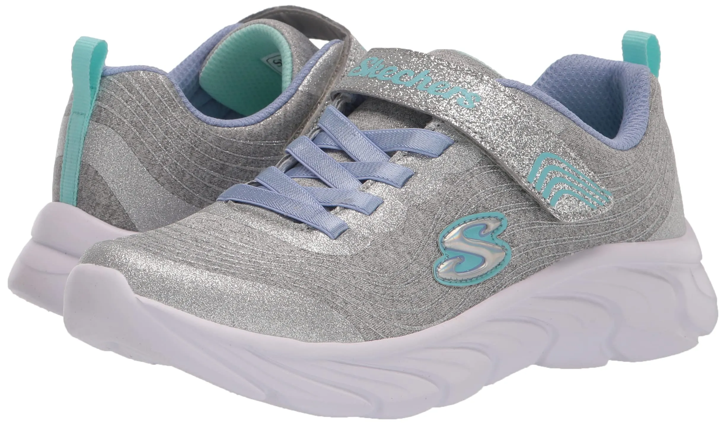 Skechers Unisex-Child Infinte Light Grey Fashion Sticky Strap Casual Sneakers