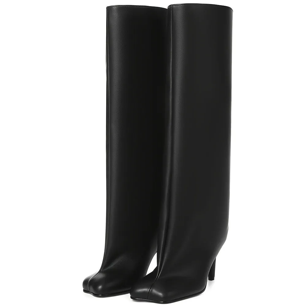 Square Toe Stiletto Tall Heel Boots inter Warm