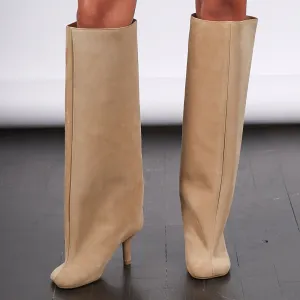 Square Toe Stiletto Tall Heel Boots inter Warm
