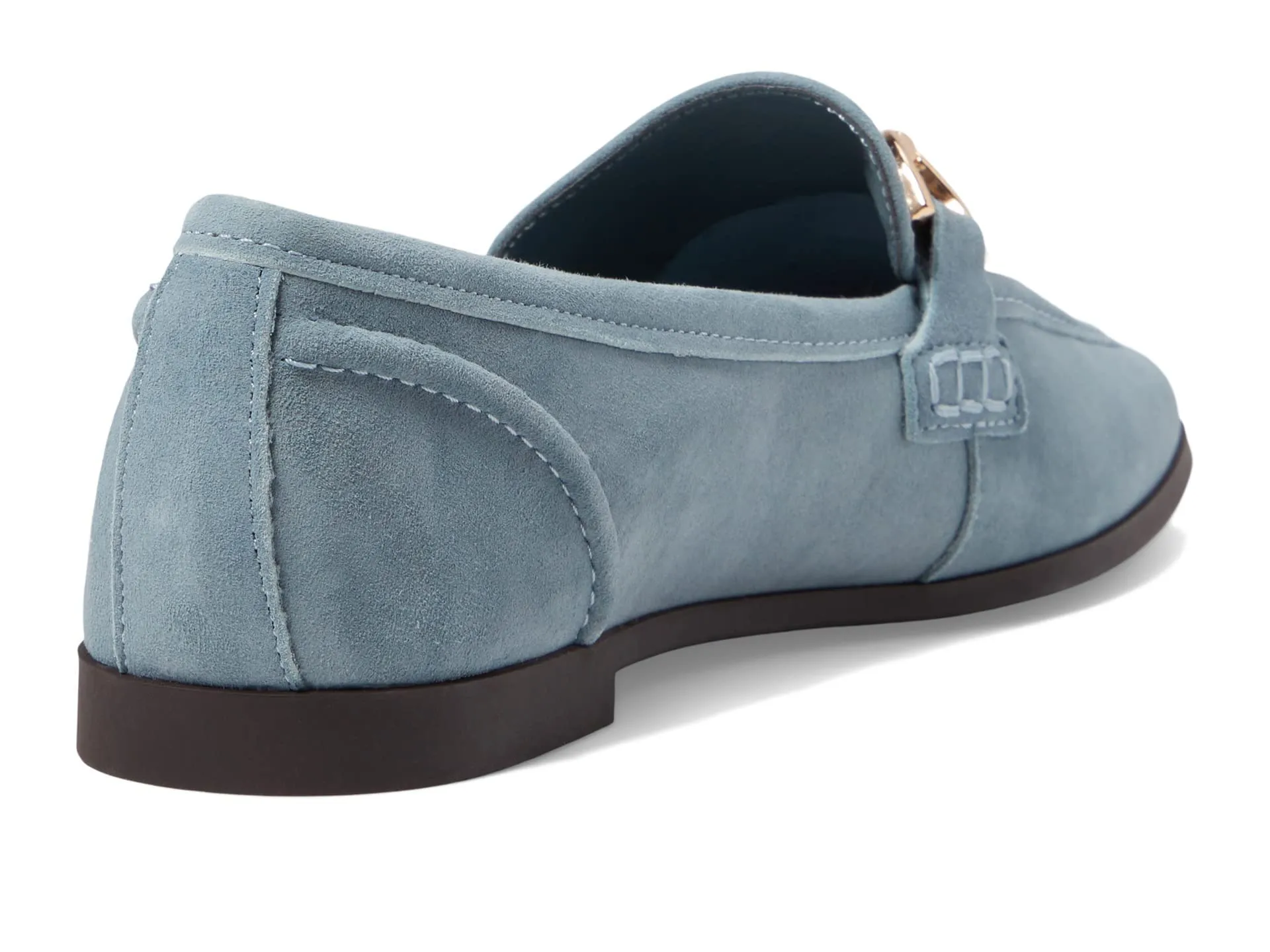 Steve Madden Carrine Baby Blue Slip On Almond Toe Stacked Flat Heel Dress Loafer