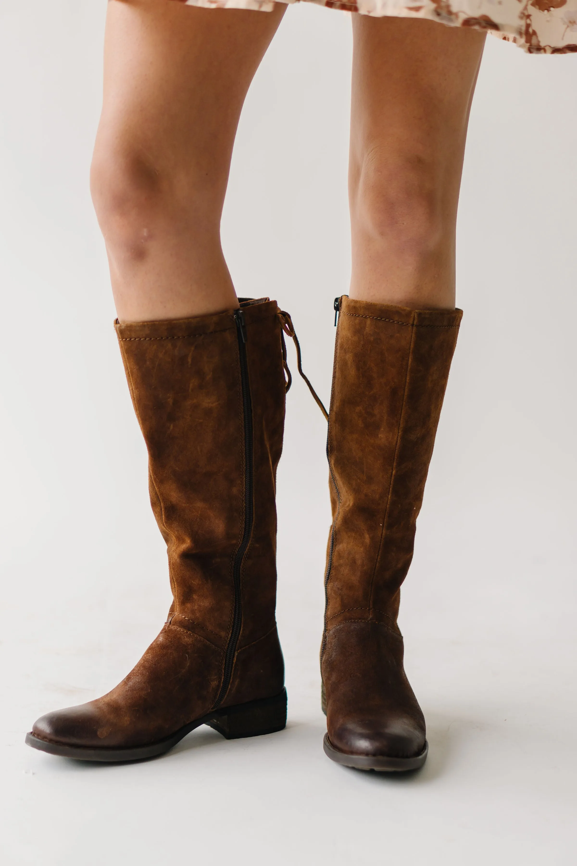 The Hayden Tall Distressed Boots in Brown