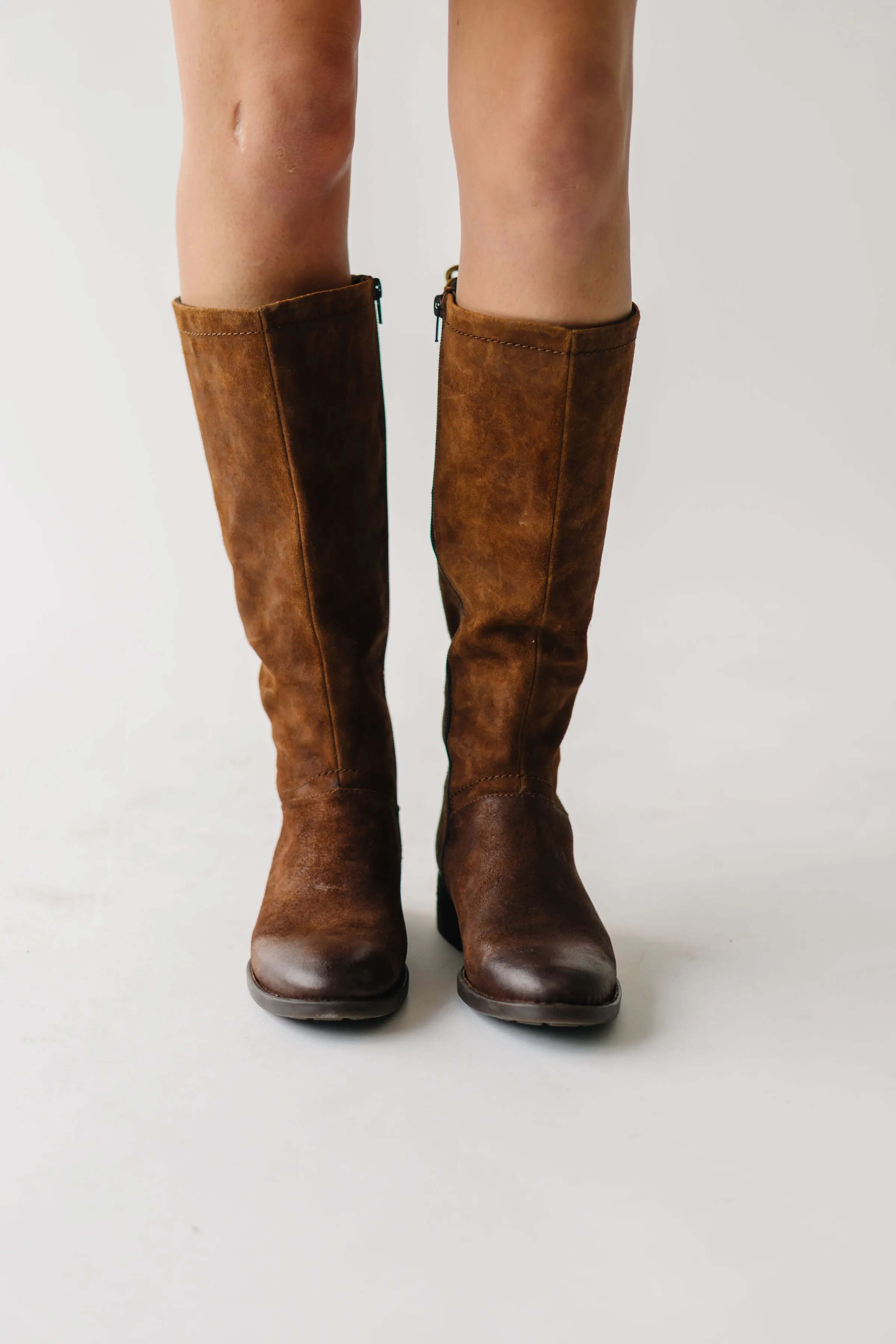 The Hayden Tall Distressed Boots in Brown