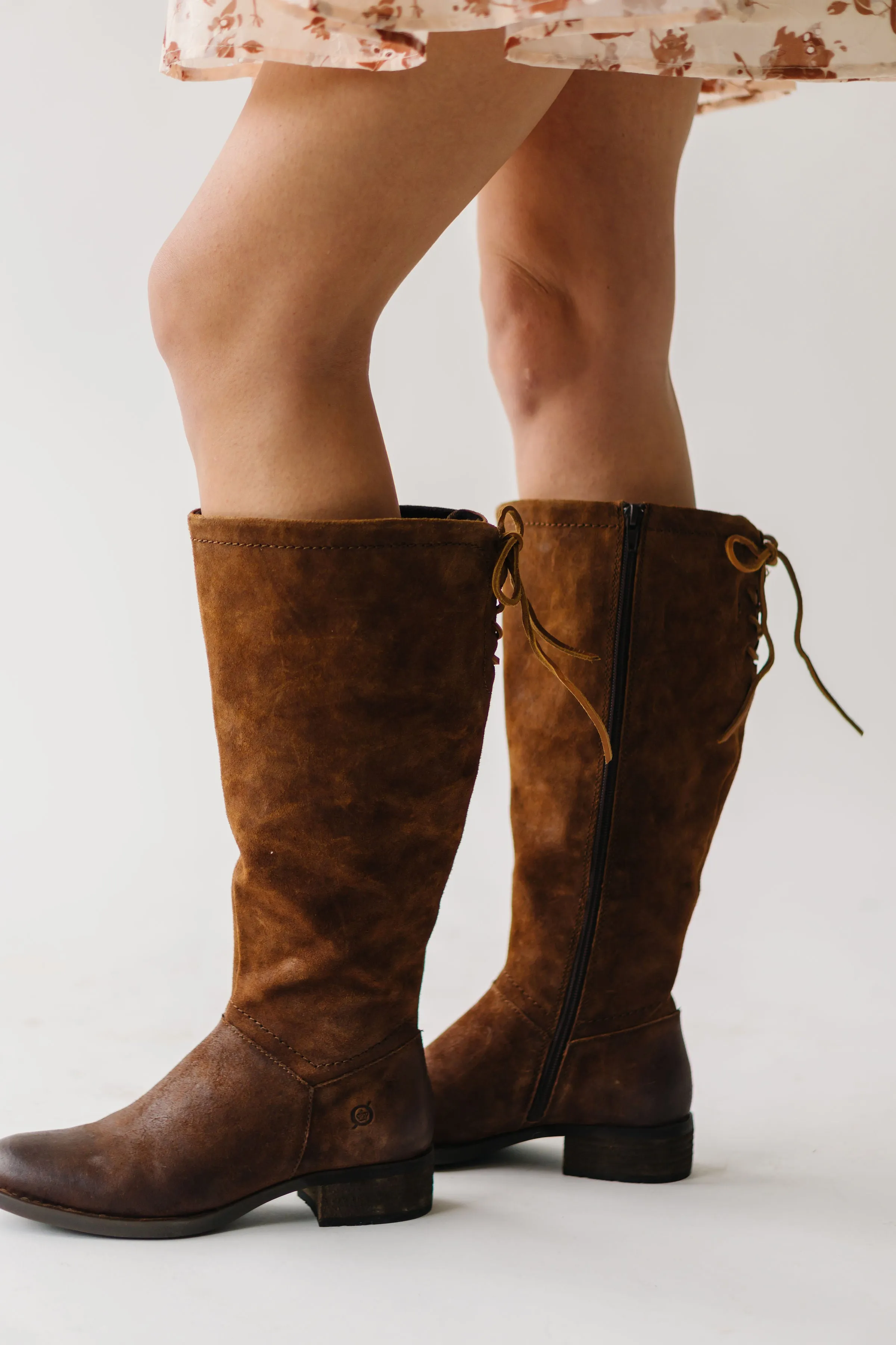 The Hayden Tall Distressed Boots in Brown