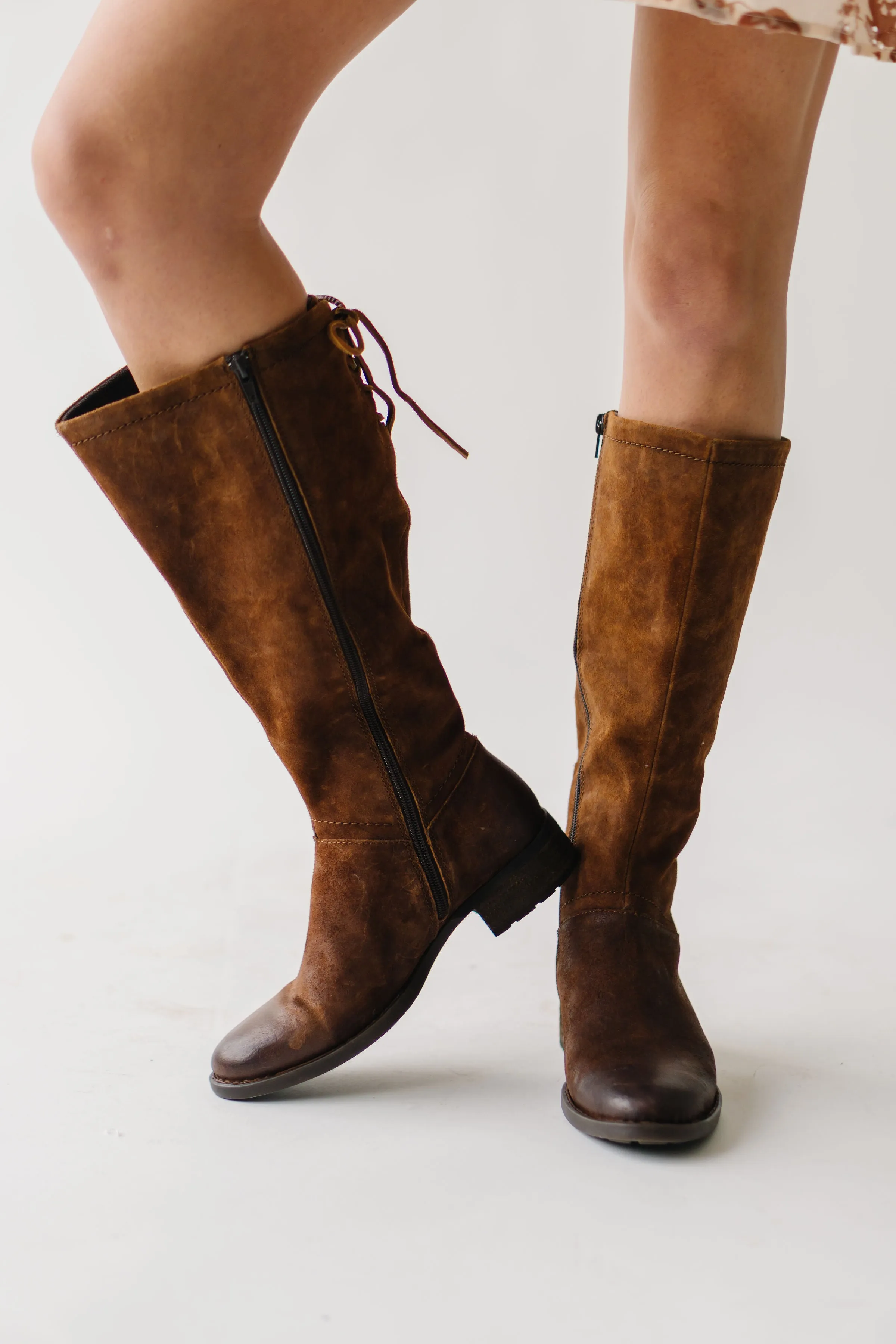 The Hayden Tall Distressed Boots in Brown