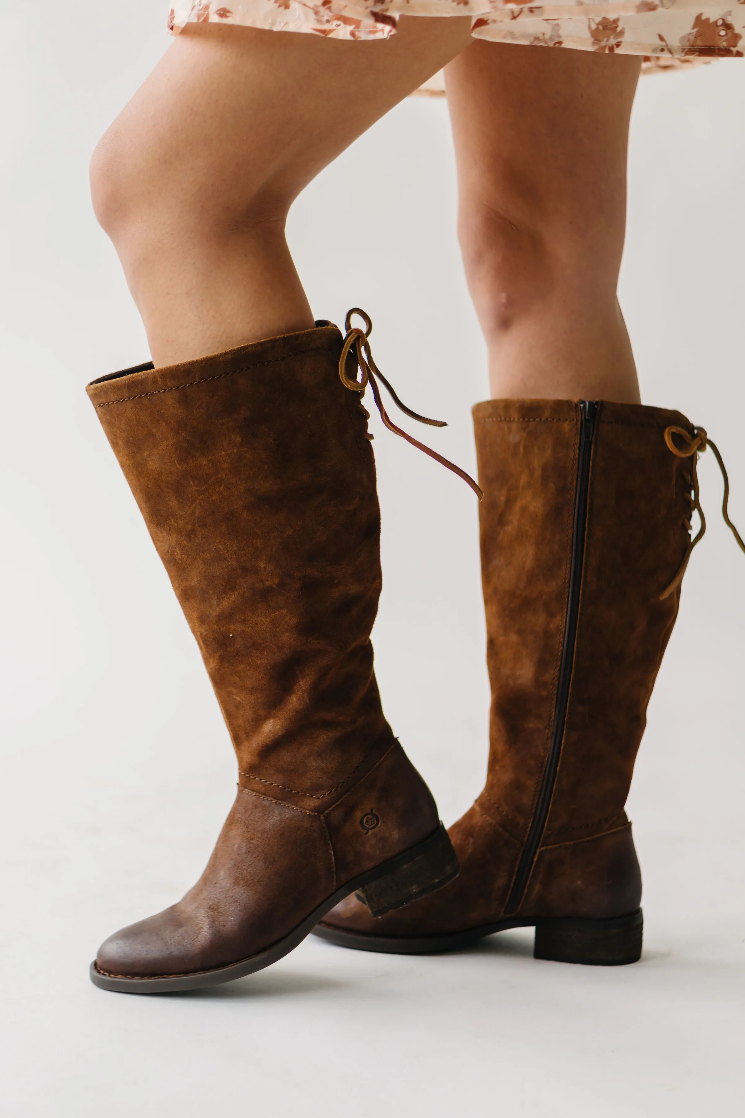 The Hayden Tall Distressed Boots in Brown