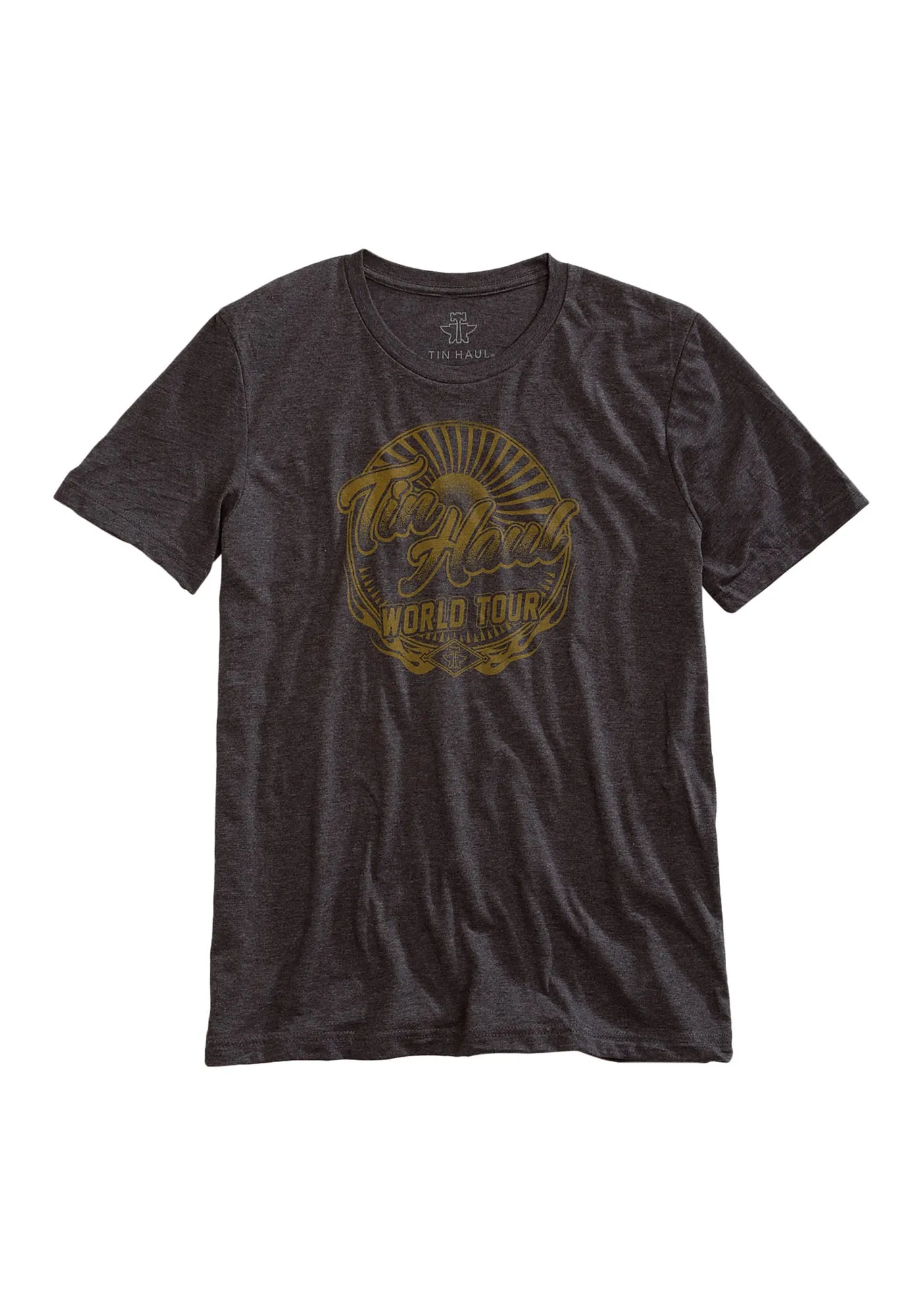 Tin Haul Unisex World Tour Charcoal Grey 100% Cotton S/S T-Shirt