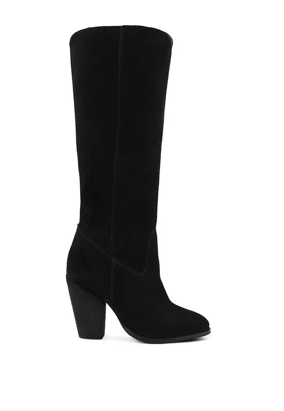 White Storm Suede Leather Calf Boots