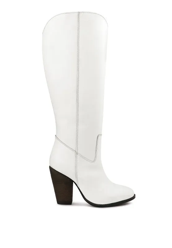 White Storm Suede Leather Calf Boots