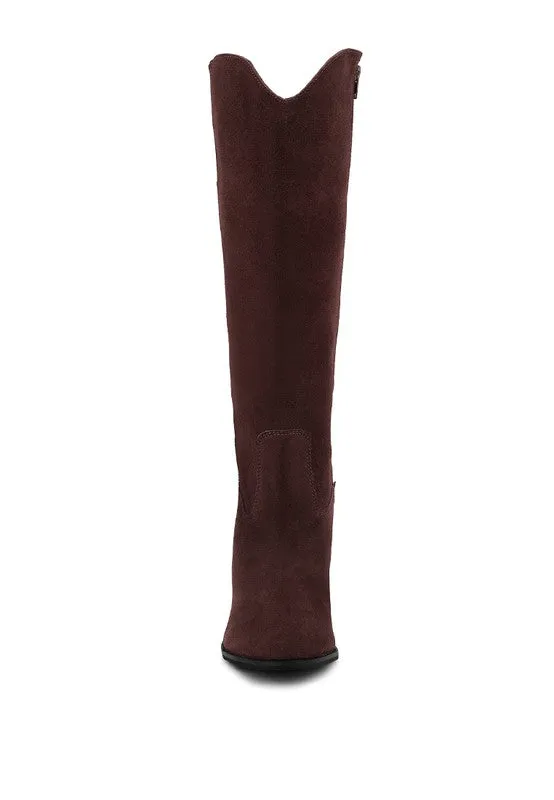 White Storm Suede Leather Calf Boots