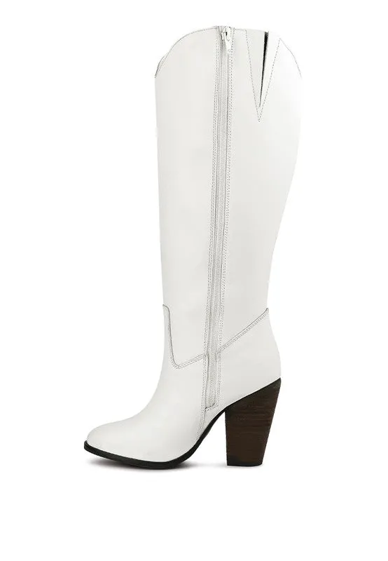 White Storm Suede Leather Calf Boots
