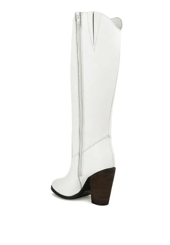 White Storm Suede Leather Calf Boots