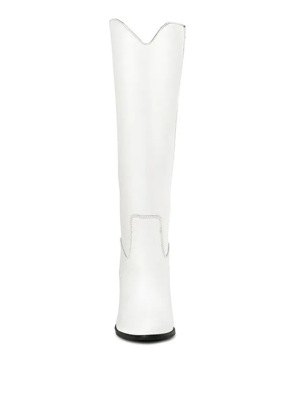 White Storm Suede Leather Calf Boots