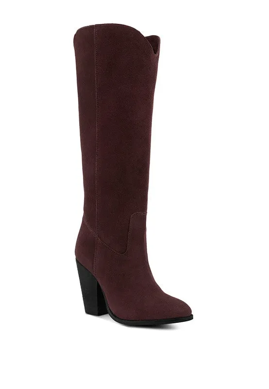 White Storm Suede Leather Calf Boots