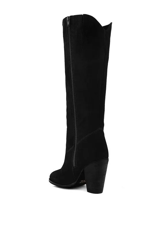 White Storm Suede Leather Calf Boots
